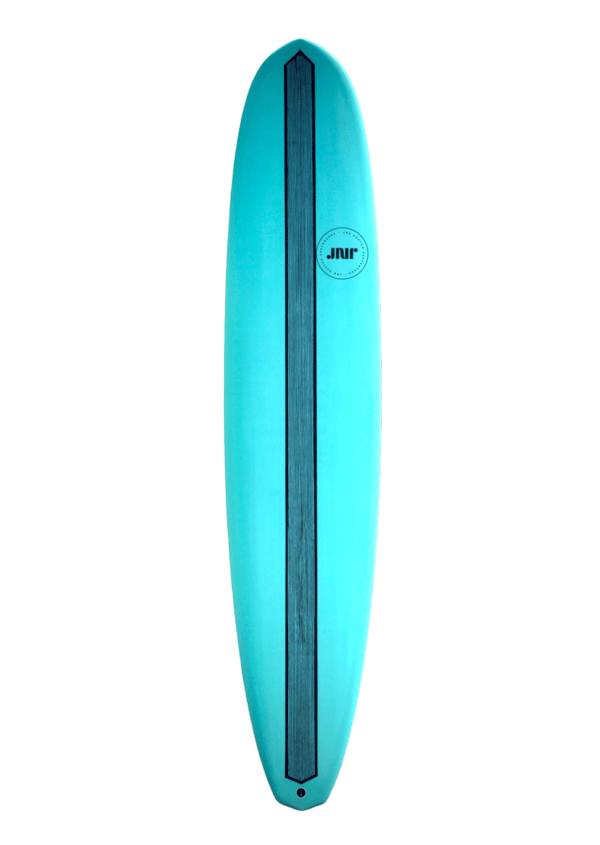 Longboard, Single Fin, Turquoise with carbon reinforcement, 9'1ft